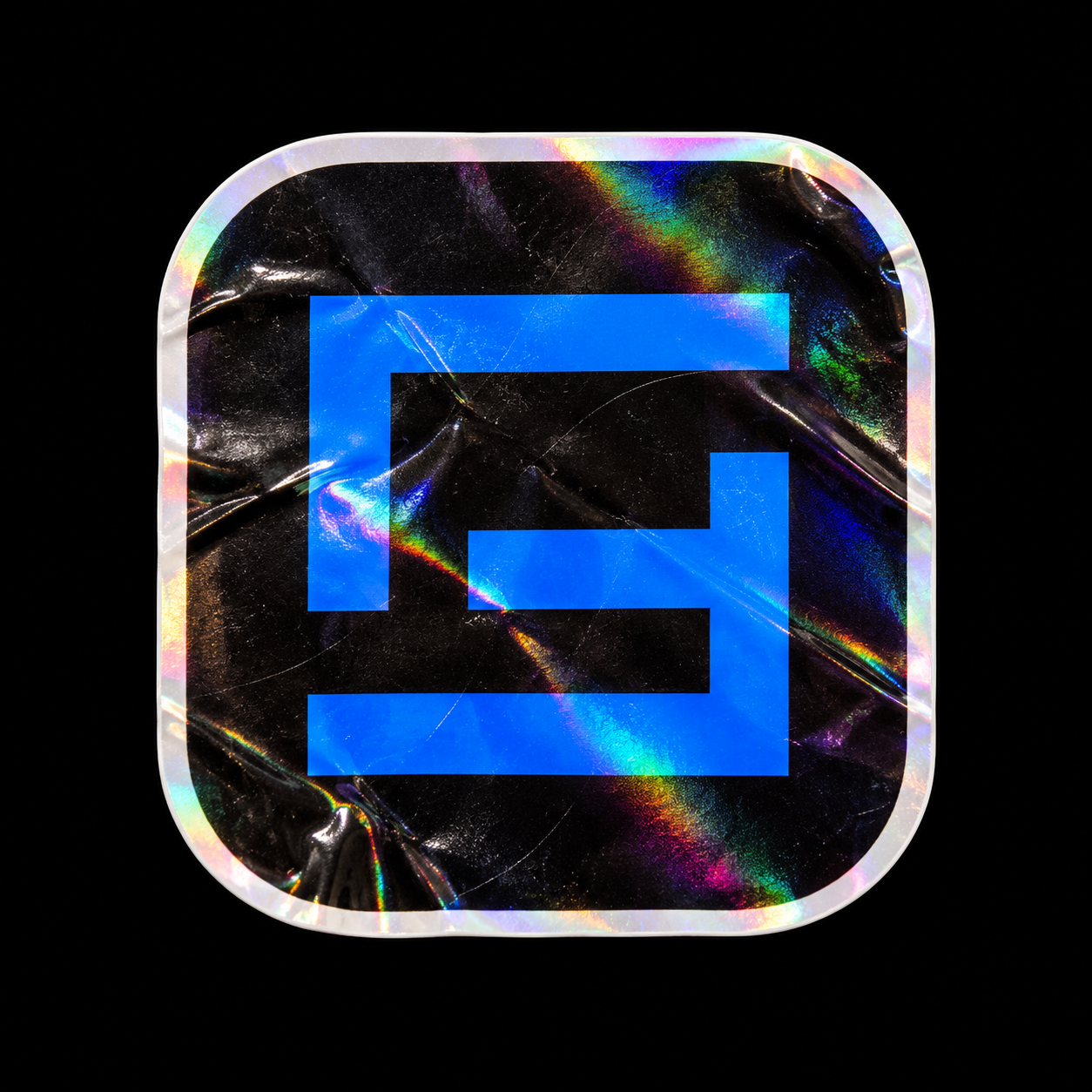 Holographic Wrinkled Vinyl Sticker AI-generated design created with this prompt