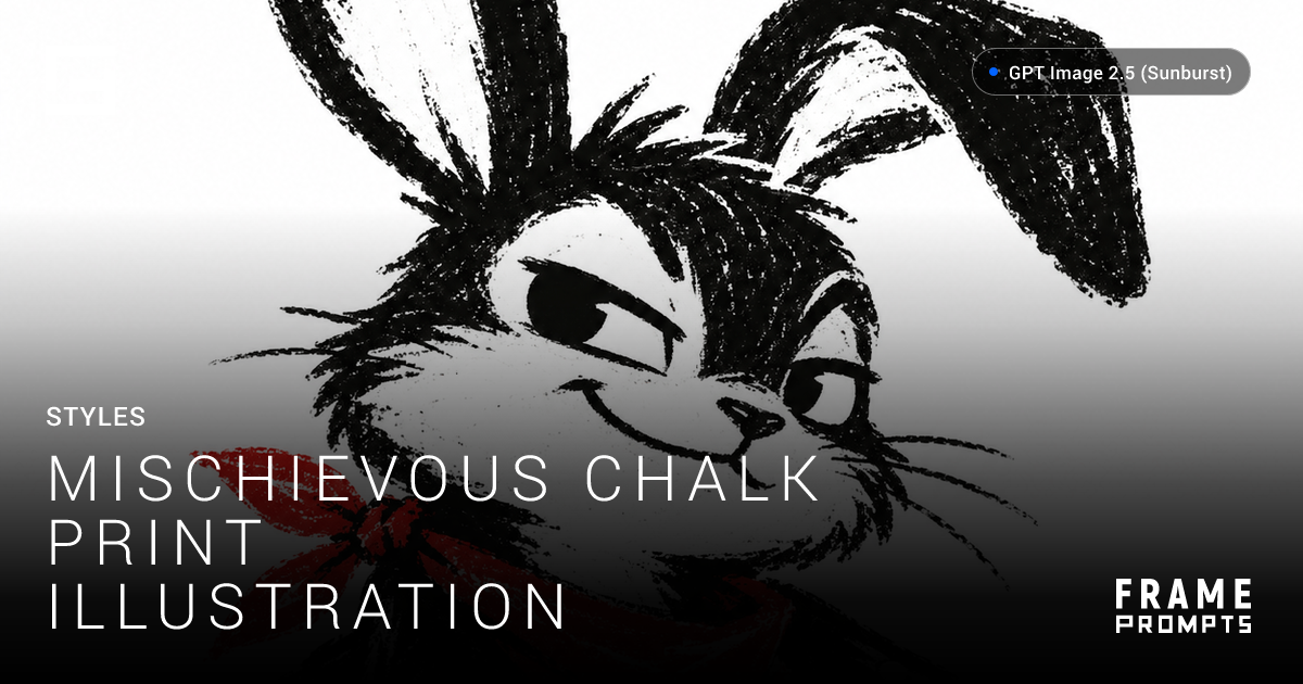 Mischievous Chalk Print Illustration — Free AI Prompt | FramePrompts