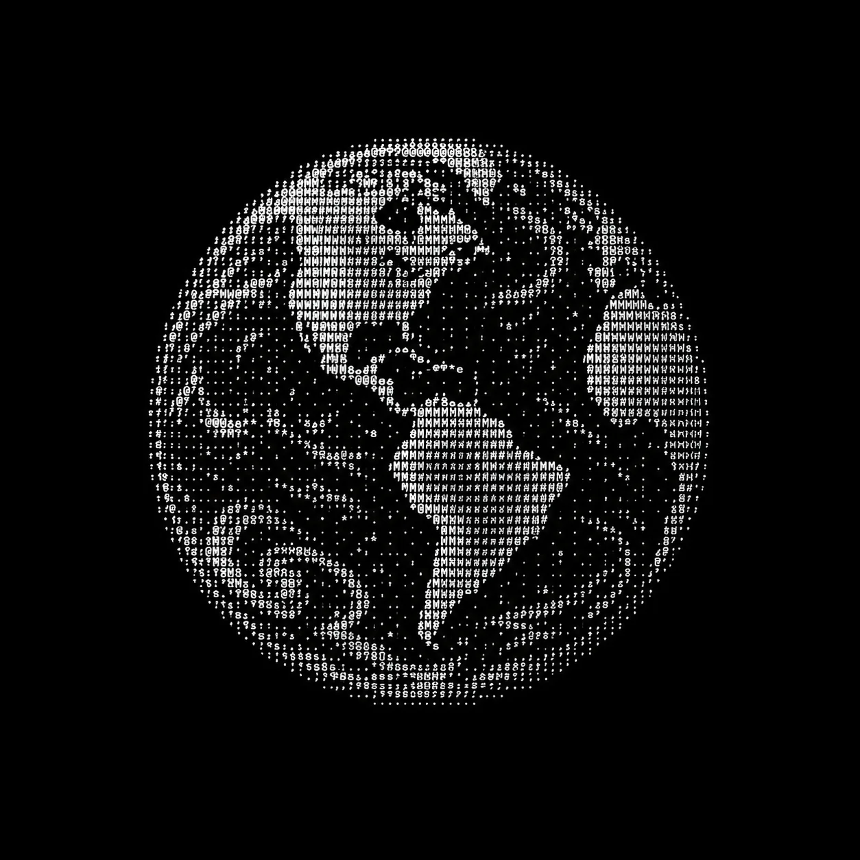 Monochrome ASCII Art AI-generated design created with this prompt