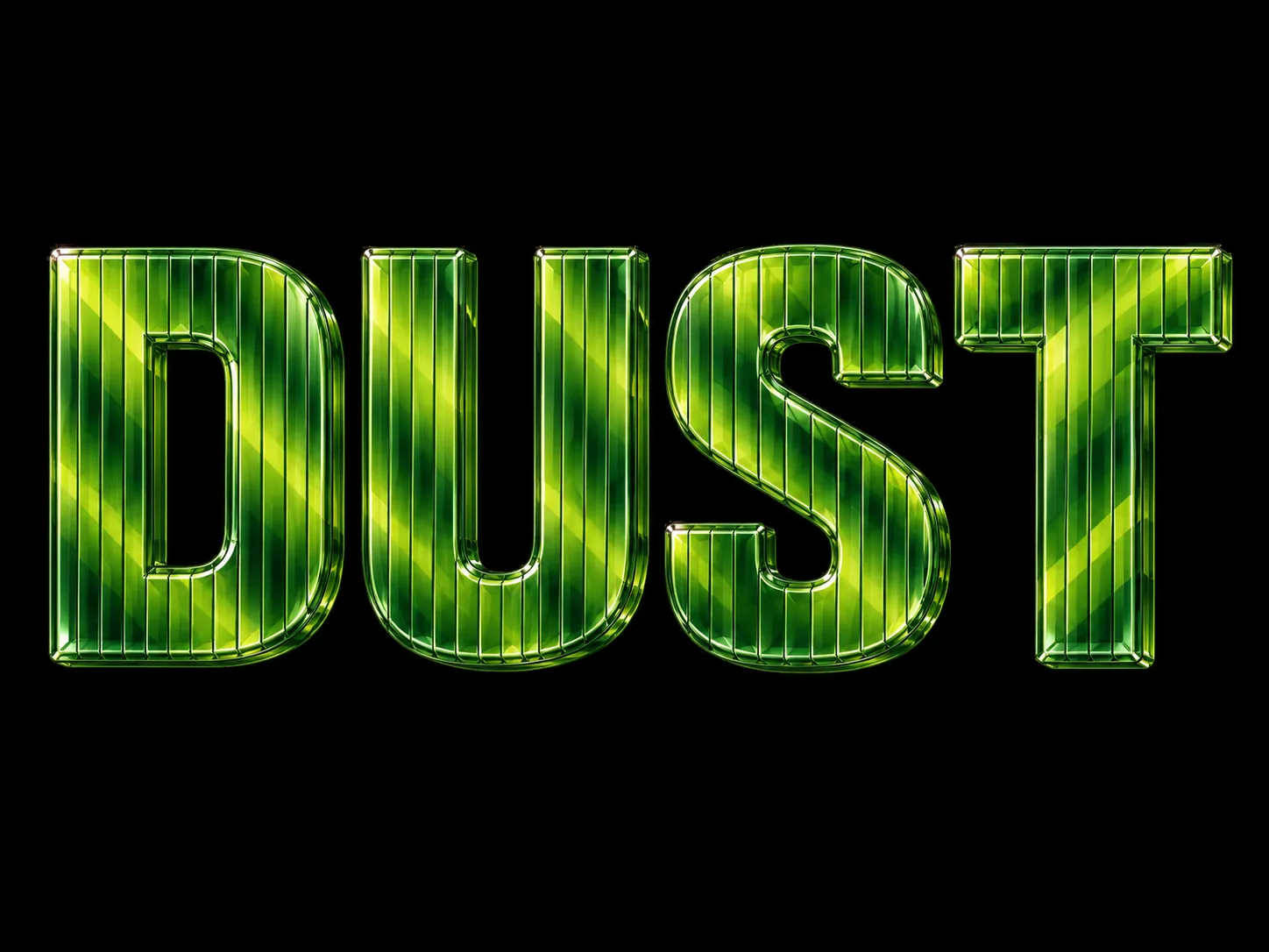 Ribbed 3D Glass Text Effect AI-generated design created with this prompt