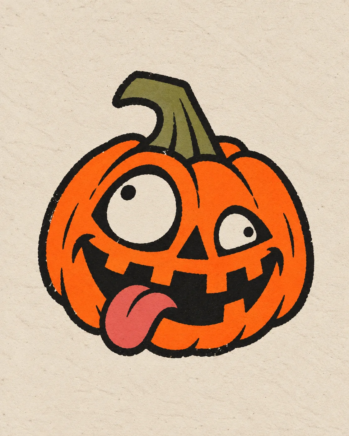 Oddball Screen-Print Caricature Head AI-generated design created with this prompt