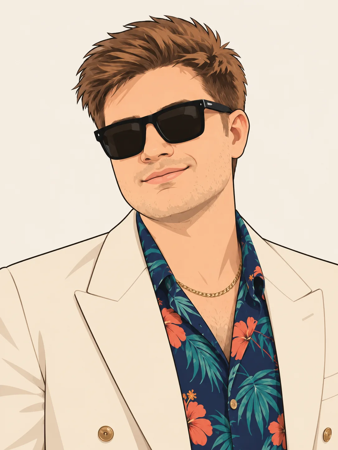 Cartoon Portrait in Hand-Drawn Indie Style AI-generated design created with this prompt