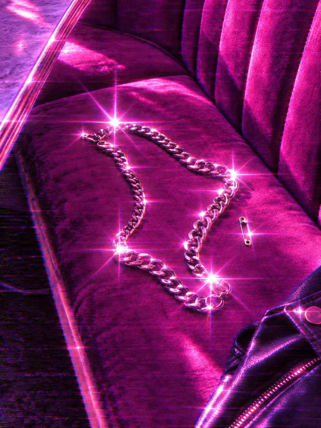 Pink VHS Sparkle Photo Filter AI-generated design created with this prompt