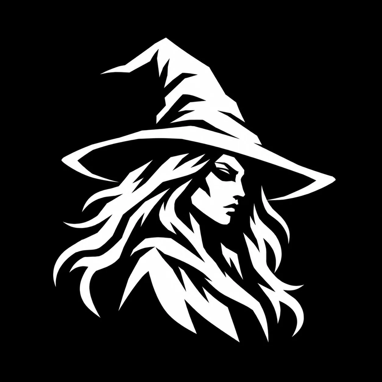 Sharp-Cut Black and White Emblem AI-generated design created with this prompt