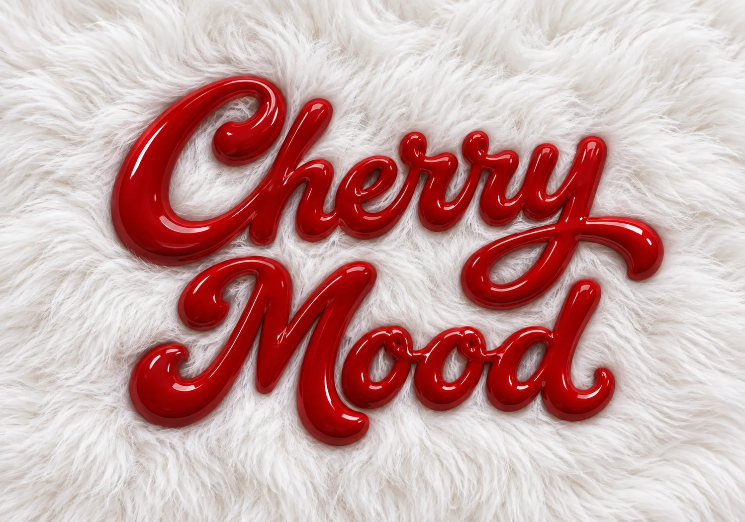 Red Lacquer Script on White Fur — GPT Image 2.5 (Sunburst) AI prompt preview 1