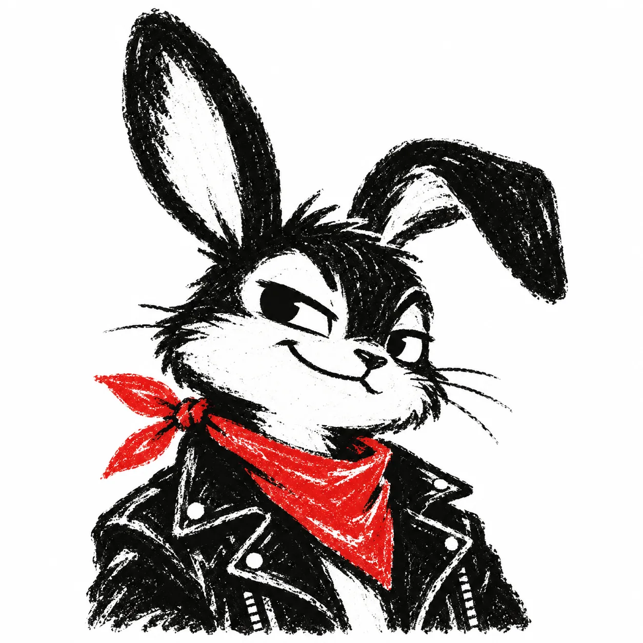 Mischievous Chalk Print Illustration AI-generated design created with this prompt