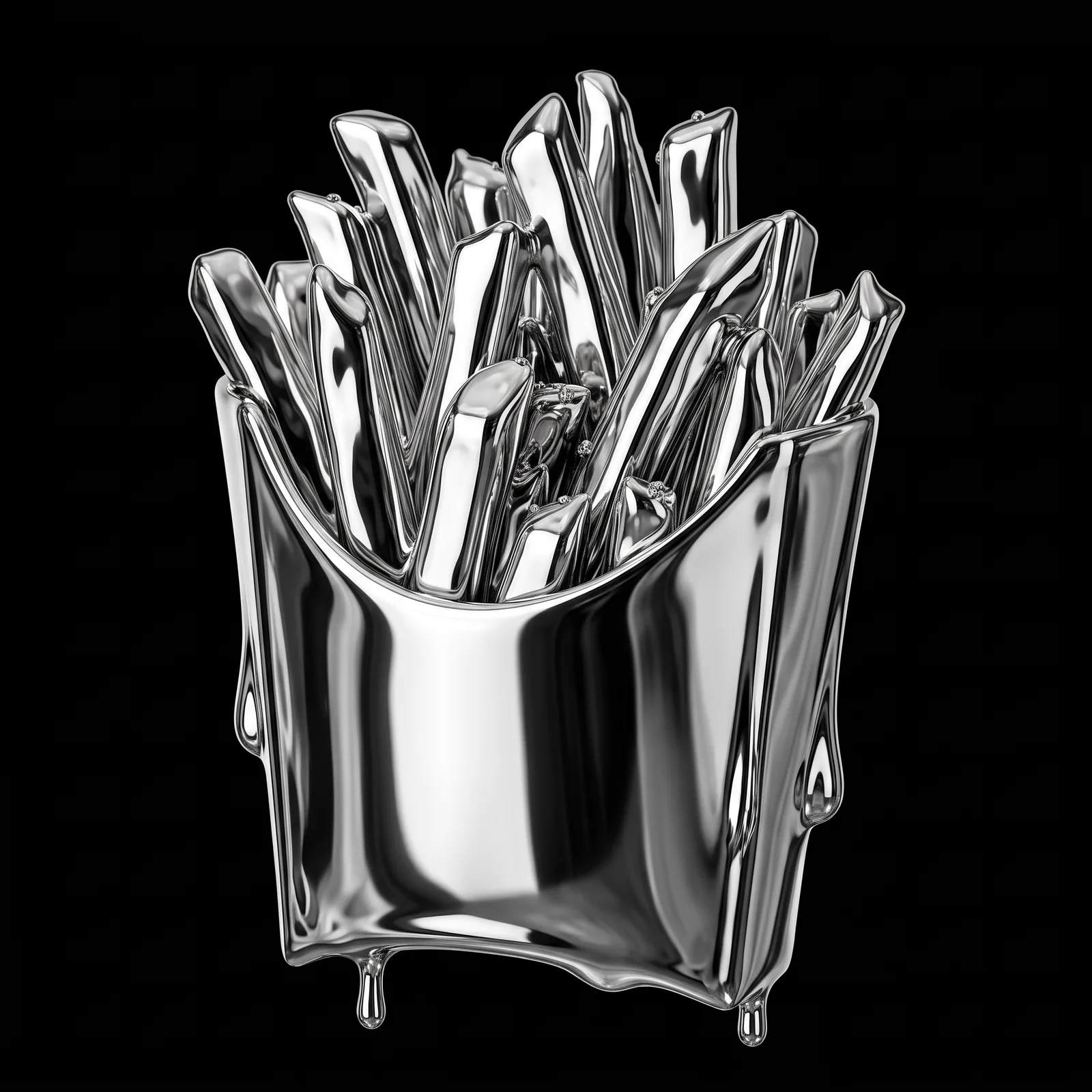 Liquid Chrome Effect AI-generated design created with this prompt