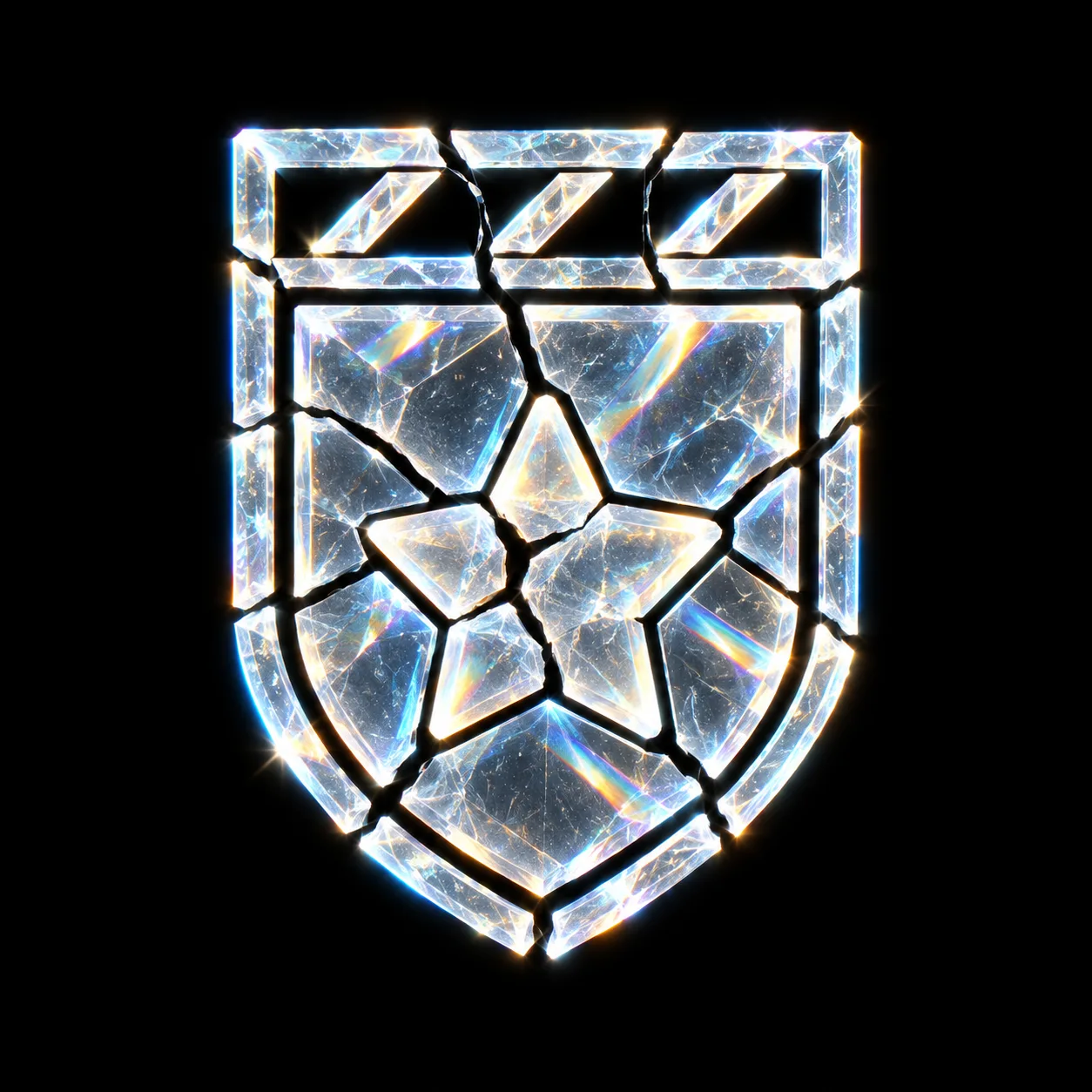 Prismatic Shattered Glass Logo Effect AI-generated design created with this prompt