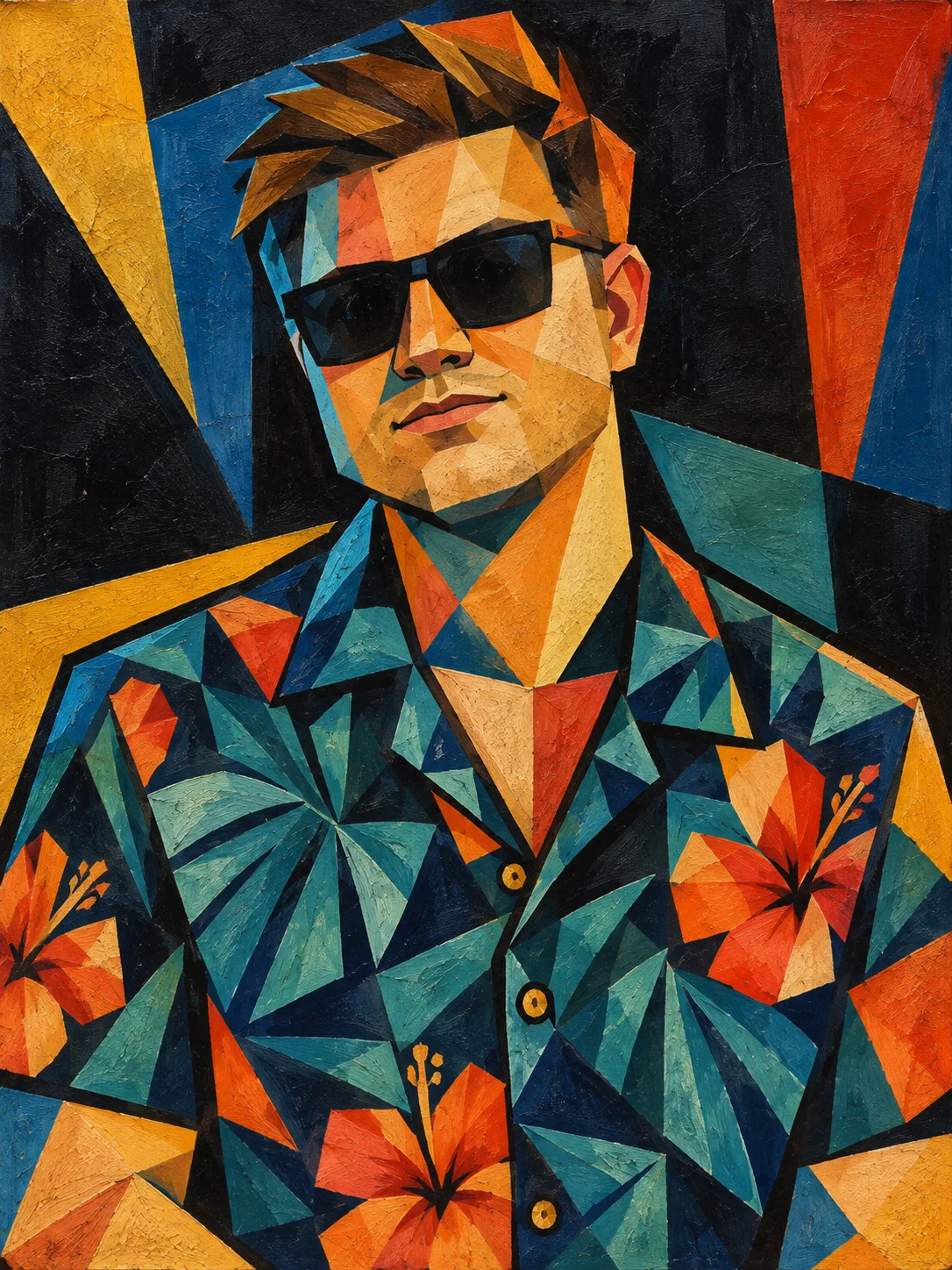 Modernist Cubist Painting Style AI-generated design created with this prompt