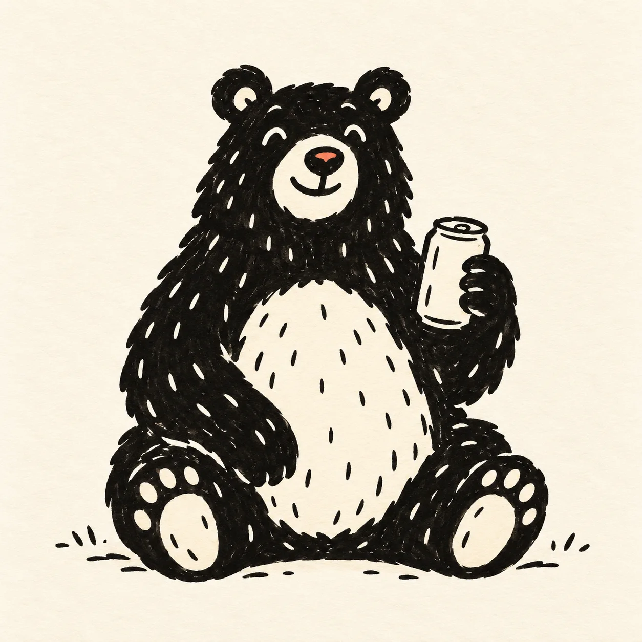 Cozy Ink Cartoon Illustration AI-generated design created with this prompt