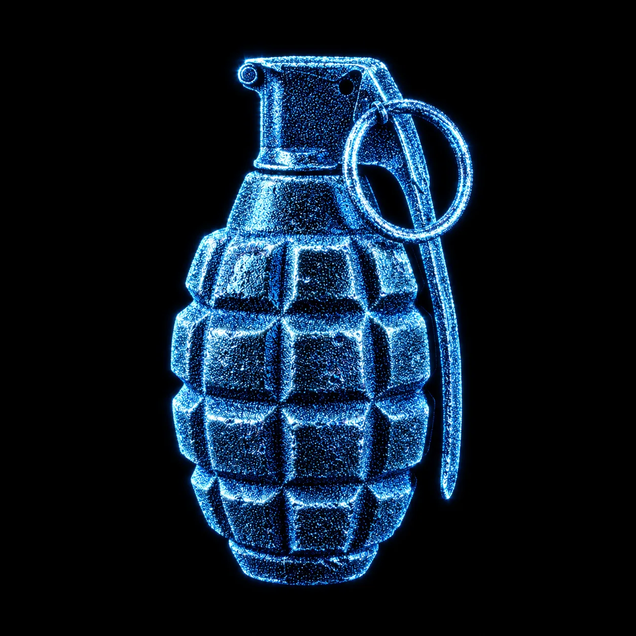 Electric Blue Particle Glow Object Effect AI-generated design created with this prompt