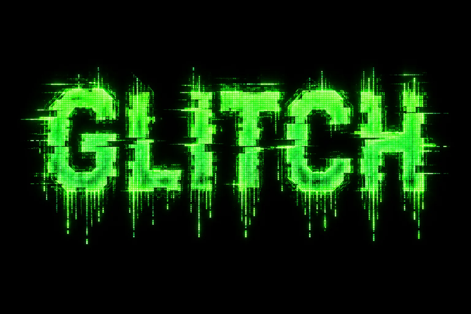 Neon Glitch Cyber Text Effect AI-generated design created with this prompt