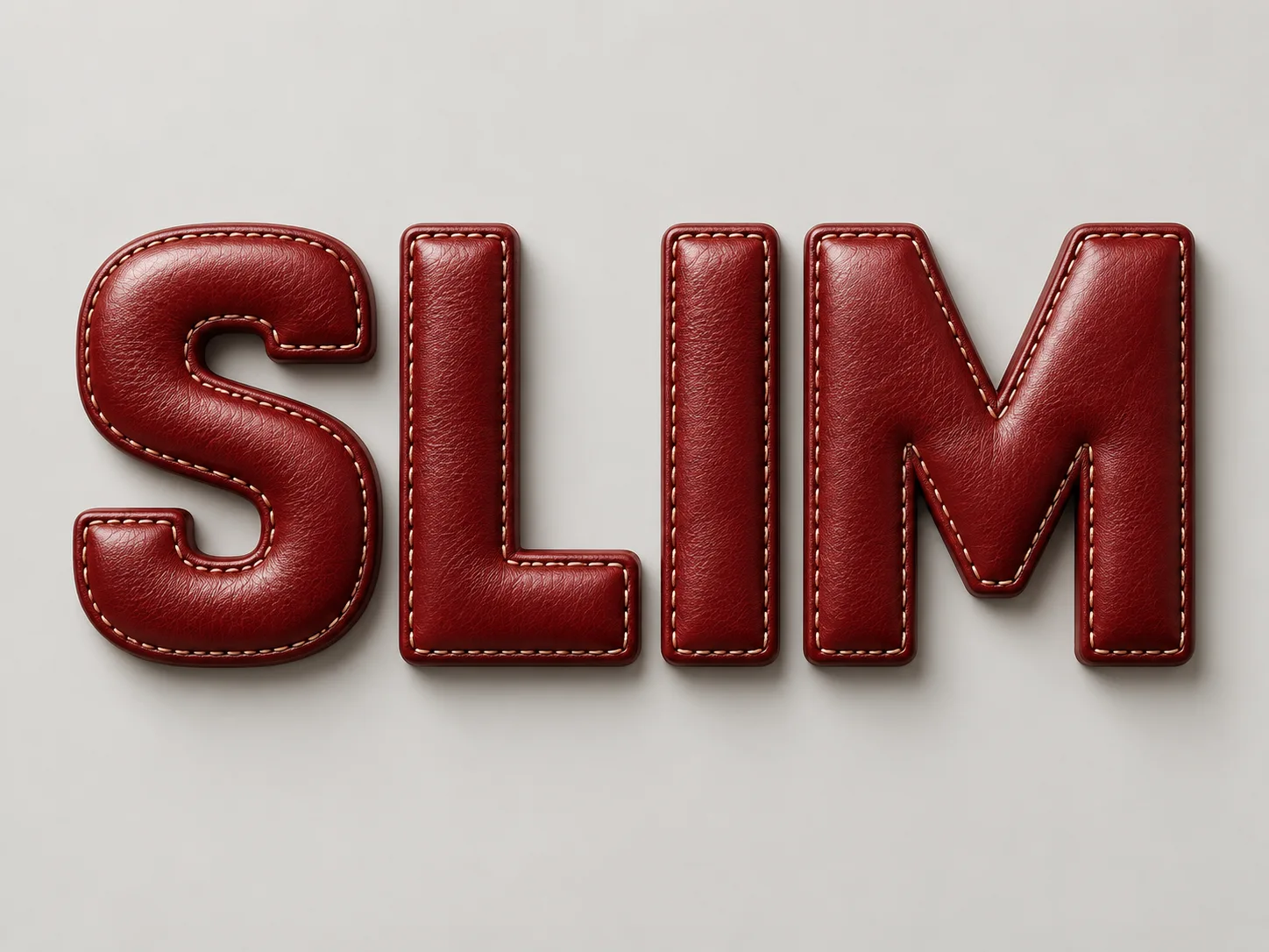 Photorealistic Stitched Leather Text Effect AI-generated design created with this prompt