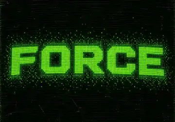 Dissolving CRT Pixel Text Effect AI-generated design created with this prompt