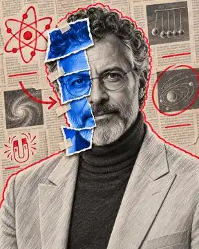 Torn Paper Editorial Portrait AI-generated design created with this prompt