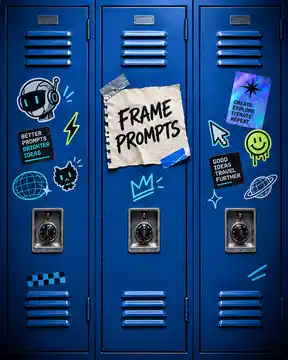 Sticker Collage Locker Poster AI-generated design created with this prompt