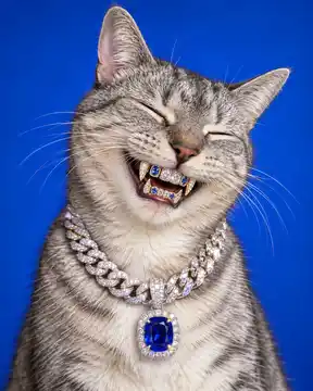 Swag animal portraits with jewelries. AI-generated design created with this prompt